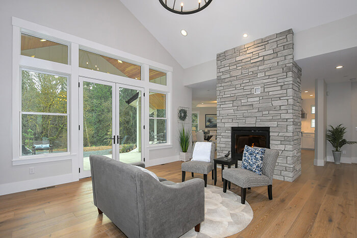 Evergreen Living Room with Fireplace web